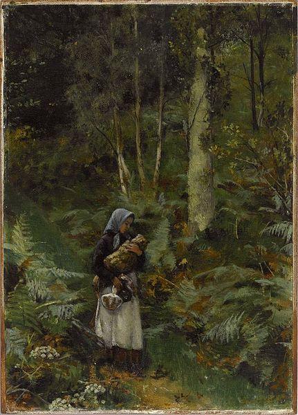 Laura Theresa Alma-Tadema With a Babe in the Woods oil painting image